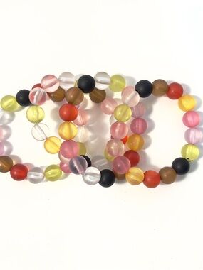 Colorful Beaded Bracelet Set Stretch Stack